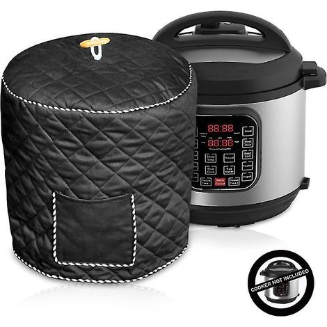Housse anti-poussière noire sur mesure avec poches pour autocuiseurs de 6/8 pintes - Compatible avec Instant Pot et modèles similaires (1/4)