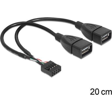 Delock cable usb 2.0 type-a 2 x female to pin header (1/2)
