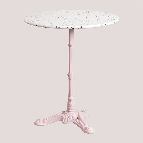 Table de Bar Ronde en Terrazo (Ø60 cm) Volutto SKLUM Rose Barbe à papa