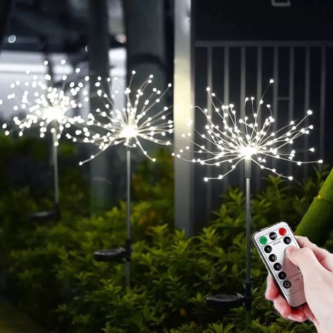 Luci natalizie energia solare Fuochi d'artificio 80 Led Luce Fredda telecomando (1/5)