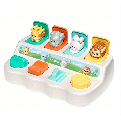Jeu d'éveil Montessori pour bébés : boîte à boutons, cache-cache, cadeau interactif pour Halloween et Noël, idéal pour un anniversaire.