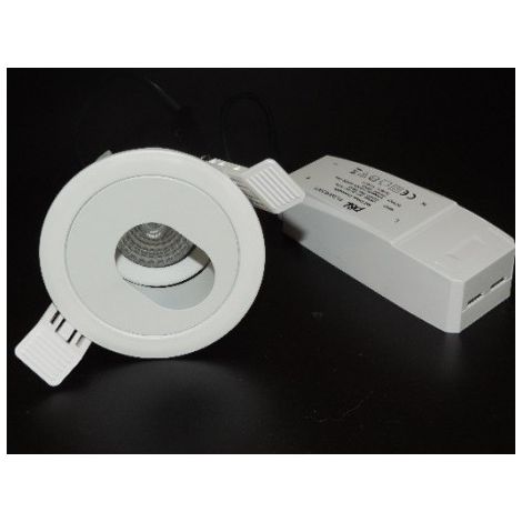 Spot encastré LED 6W Ø 90mm blanc orientable optique ovale 4000K 520lm avec driver 230V dimmable 38° IP20 STORM EASY TRAJECTOIRE (1/4)