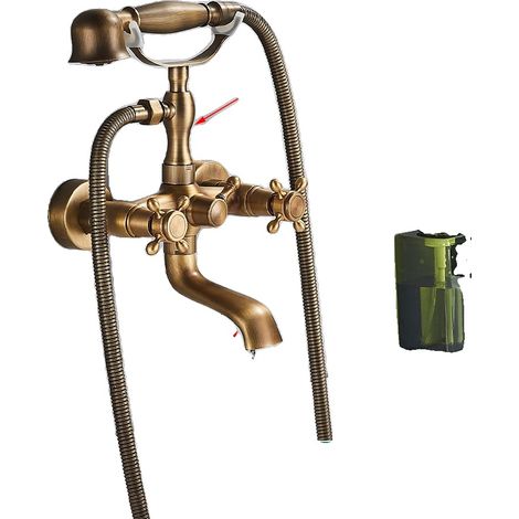 Robinet de baignoire, Bec de cascade, Design contemporain, Laiton antique D-a (1/2)
