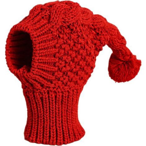 Cappello per cani lavabile in fibra acrilica, copricapo - Rosso L