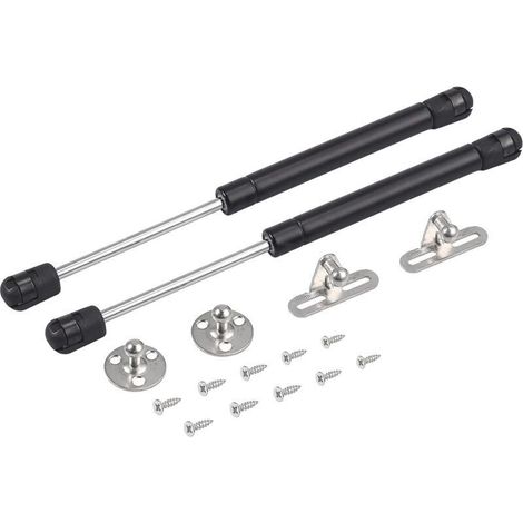 Vérins à gaz 200 N, 2 charnières de porte d\'armoire à ressort à ressort pour barre de cuisine, boîte de pression 200 N (noir 200 N)
