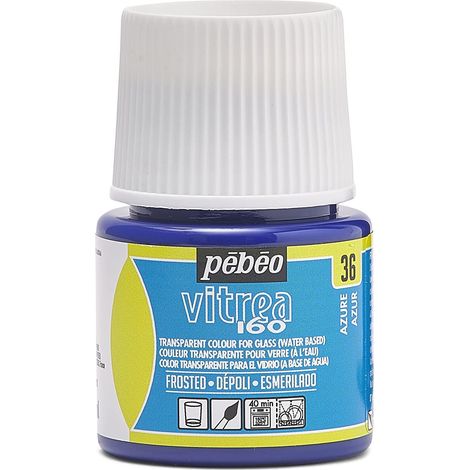 Peinture sur Verre Transparante Vitrea 160°C Bleu Azur 45 ML (1/5)
