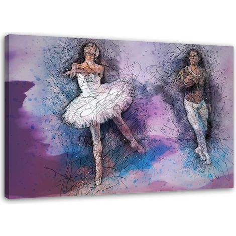Tableau sur toile Ballerine Ballet Lilas 60x40 (1/5)