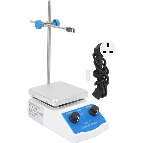 Agitateur magnétique avec plaque chauffante 350°C 662°F, 2000ml, 100-1600 tr/min, vitesse réglable sans palier, pour laboratoire, prise UK 220V (1/5)