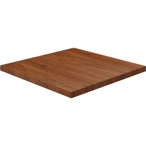 Dessus de table Plateau De Table Plan de travail carré Marron foncé 80x80x4cm Bois chêne traité BZTHBS342227 (1/4)