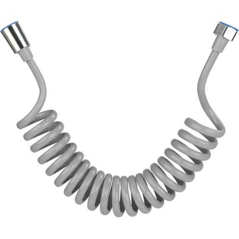 Flexible de douche télescopique de 2,5 m avec raccords en acier inoxydable pour bidet, lavabo et douchette. (1/5)