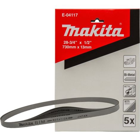 MAKITA E-04117 (pkt of 5) Bandsaw blade 730mm x 13mm x 18TPI