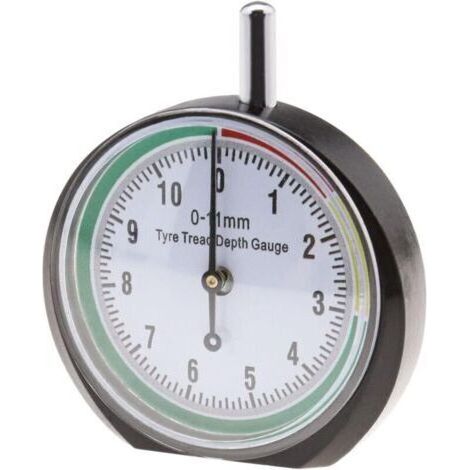 Jauge de Profondeur Bande Roulement de Pneu Type Cadran Professionnel Gamme d'outils de Mesure Portable 0-11mm pour Voitures Motos Camions Véhicules Tout-Terrain