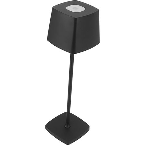 Lampe de table rechargeable noire avec protection oculaire, 5200 mAh, autonomie de 8 à 12 heures, en aluminium, idéale pour la chambre, les études ou la décoration. (1/5)