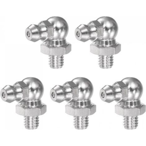 Raccord de graissage hydraulique à 90 degrés en acier inoxydable 201, filetage M6 x 1 mm, 121 pièces (1/5)
