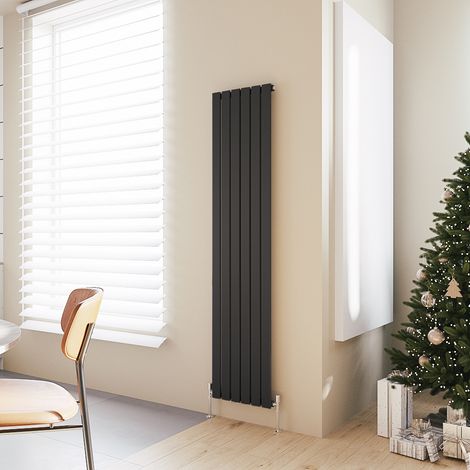 Acezanble Vertical Flat Panel Radiator Central Heating Rad 1800x408mm Single Black