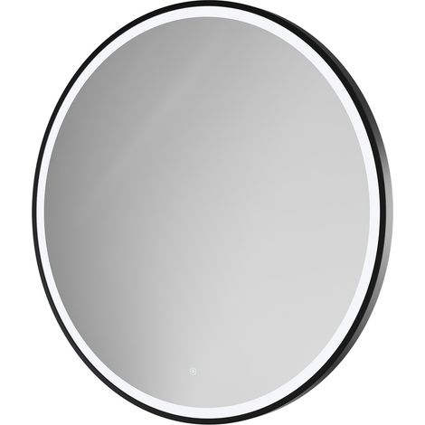 Colore Ozark Matt Black 1000mm Round Illuminated Dimmable LED Mirror with Demister and Touch Sensor (1/5)