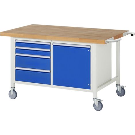 Rau Établi mobile 8470, L1500xP900xH880mm, 4x tiroirs-TA, 1x porte (1/5)