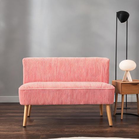 Canapé coloris rose en bois tissu mousse 117 x 56,5 x 77 cm (1/5)