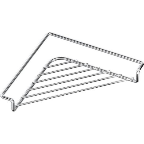 Irovami Étagère d'angle triangulaire en acier inoxydable pour évier - Égouttoir à vaisselle en fil métallique ajouré avec côtés surélevés (1/5)