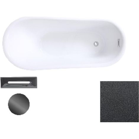 Baignoire îlot graphite glam avec bonde graphite CALIMA 170x74