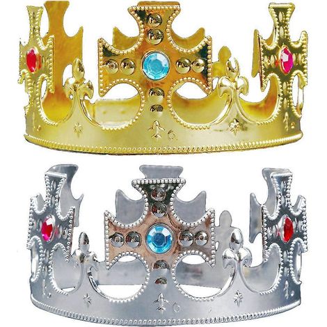 Lot de 2 diadèmes de prince, chapeaux et couronnes, cadeaux de fête pour enfants, décoration (croix)-2pcs