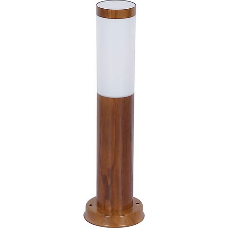 Wegeleuchten Außen Edelstahl Standleuchte Garten Terrassenlampe Außen stehend, holzoptik opal rustikal, 1x E27, DxH 7,6x45 cm