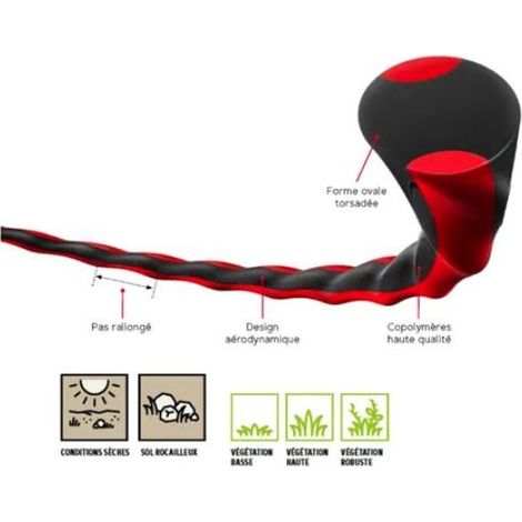 Filo decespugliatore Ovale intrecciato Terramax Rosso/nero ø3 mm/24cm Oregon 636769