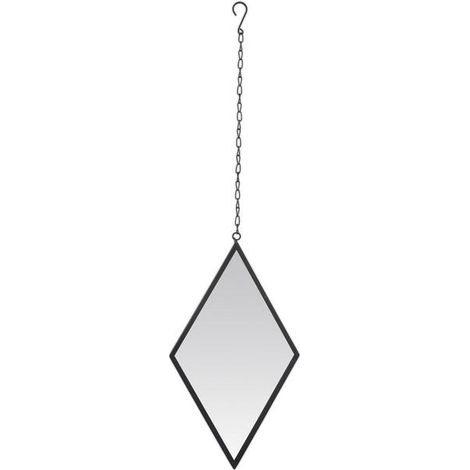 Miroir losange avec attache métal 21x36cm (1/2)