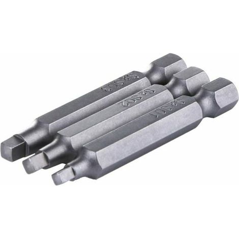 UEB Lot de 3 embouts de tournevis magnétiques pour vis à tête carrée 50 mm, couleur Sunny (1/3)