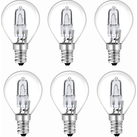 Lot de 6 Ampoule G45 E14 28W, Dimmable Blanc Chaud 2700K Transparent Ampoule Globe G45 E14 AC 230V 370LM pour Lustre, Applique, Lampadaire (1/5)
