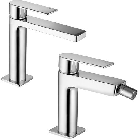 Composizione Tango, miscelatori lavabo e bidet in ottone cromo di (1/3)