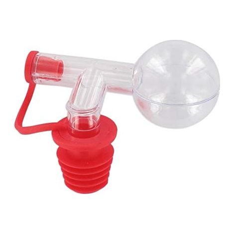 Fackelmann, palla per dosaggio alcol, beccuccio bottiglia, tappo dosatore 2,5 cl, Plastica, Rosso/trasparente (1/3)