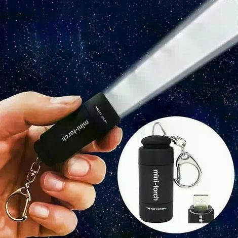 Mini-Schlüsselanhängerlampe, USB-aufladbar, LED-starkes Licht, multifunktional, wasserdicht, ideal für Outdoor-Aktivitäten wie Wandern und Camping. (1/4)