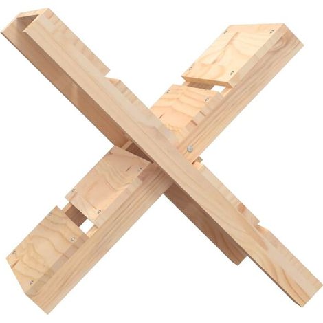 Cadre en bois de pin massif pour bûches, dimensions 47 x 39,5 x 48 cm (1/5)