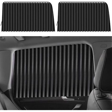 Pare-Soleil Vitre de Voiture – Parasol pour Vitres latérales(2 Pièce), Rideaux Magnétique pour Bloquer Les Rayons UV et la Chaleur, Noir