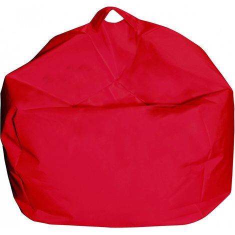 Talamo Italia - Pouf Ascia, Poltrona multiuso, Poltroncina sacco, Pouf poggiapiedi, Made in Italy, 65x65 h50 cm, Rosso (1/3)