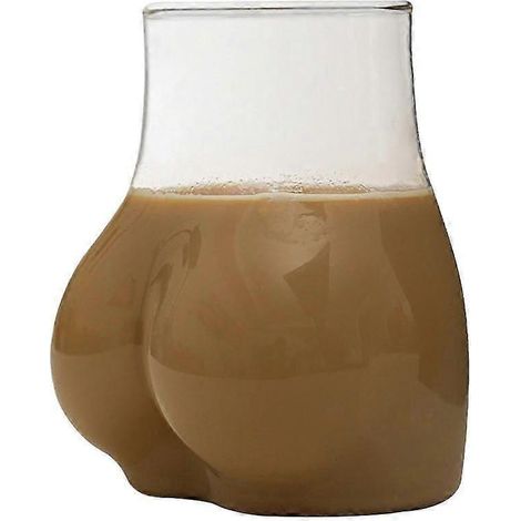 Mug en verre borosilicate en forme de cul pour boissons chaudes et froides (1/5)
