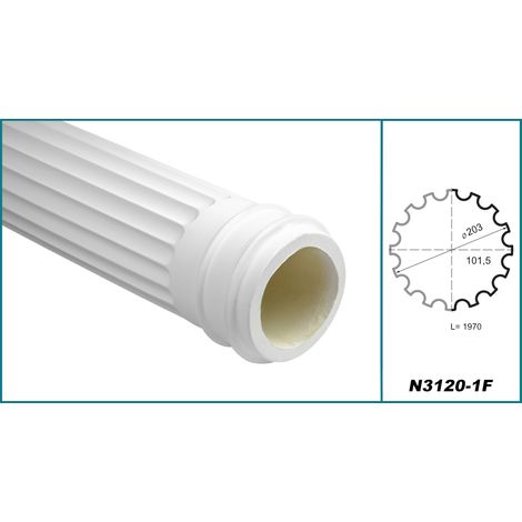 Colonne e mezze colonne rotonde scanalate stucco selezione 203mm N3120: Rotondo, Base (1/5)