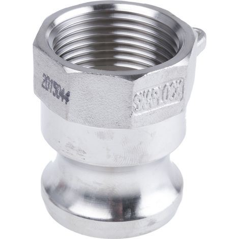Adaptateur cannelé Part A RS PRO Mâle Droit 1pouce, BSPT 1" femelle, en Acier inoxydable ( Prix pour 1 )