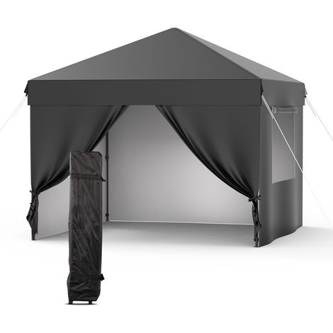 Tonnelle de jardin pliante 3x3 M, Abri instantané pour une personne, imperméable et résistant, usage extérieur professionnel