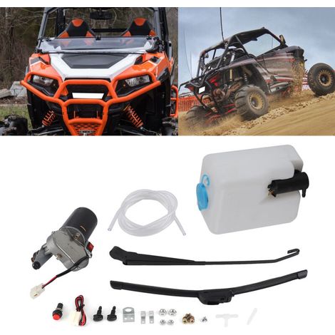 Kit di montaggio tergicristallo elettrico, braccio motore spazzola, tubo flessibile di scarico acqua per UTV e ATV. (1/3)