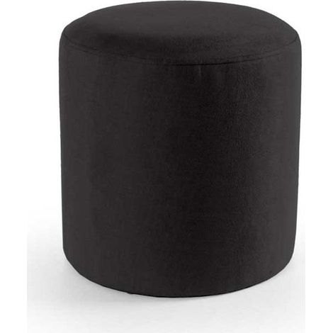Pouf in velluto nero cm Ø40x40h (1/2)