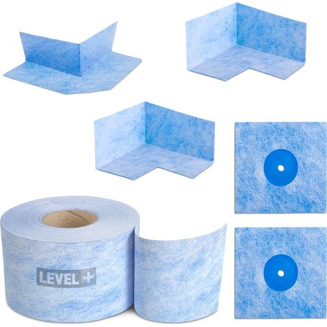 LEVEL+ Bandset Dusche Balkon Dichtband Dichtbahn Duschelement Ecken Profi Set B4 (1/5)