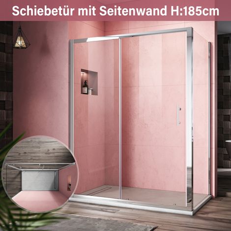 SONNI 140x90cm Duschkabine Schiebetür Duschabtrennung Duschkabine (1/5)
