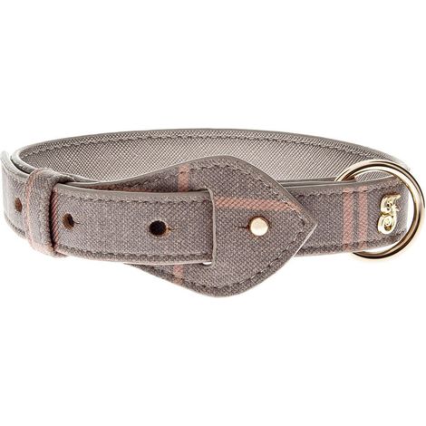Collare regolabile in PU modello Mokka con dettagli in pelle sintetica: 2 x 36 - 44 cm - Bordeaux (1/5)