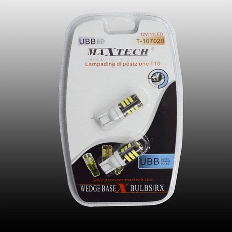 TRADE SHOP - Lampadine Di Posizione T10 Maxtech T-107020 12v / 11led Lampadine Ultra Luminose -