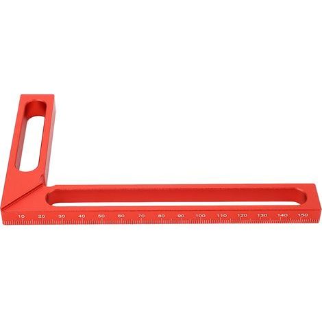 L-förmiger, quadratischer Schreinerlineal aus Aluminiumlegierung, Höhenmessung, Markierung, 90°-Winkellineal für Holzarbeiten, 160 mm / 6,3 Zoll (1/5)
