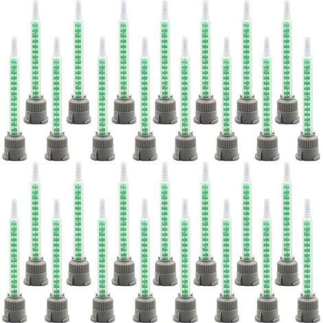 30 embouts de mélange statiques - Embout de mélange pour colle 2K - 1:1 - Tube mélangeur - Embouts de mélange - Colle plastique - Mélangeur statique pour colle plastique - Colle Bidir