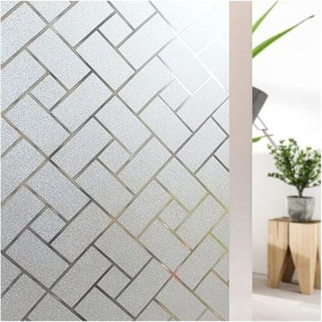 pellicole statiche per finestre, autoadesive, per la privacy, satinate, antiriflesso, ideali per cucina, ufficio e bagno, 45 x 200 cm. (1/4)