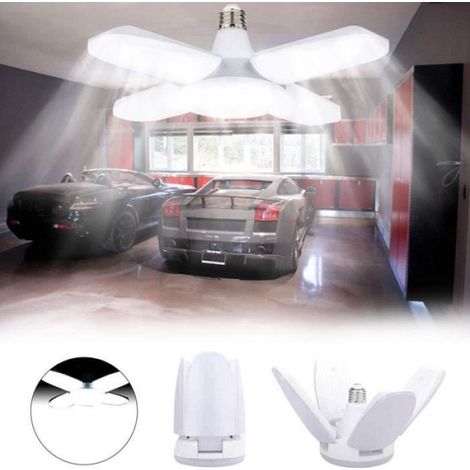 Lampe de garage - - E27 - 8000 lumens - 4 panneaux réglables - Économie d'énergie (1/4)